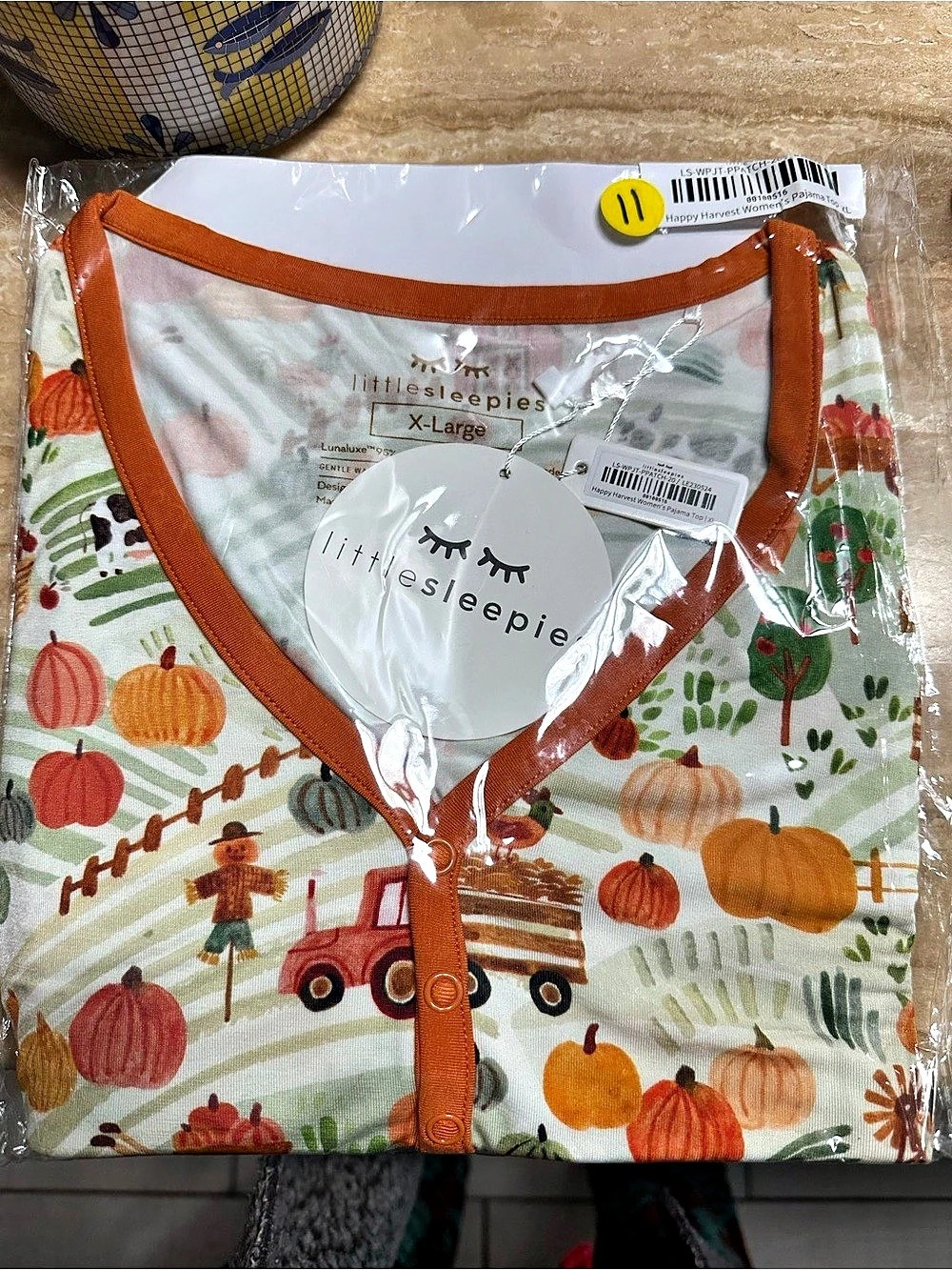 NWT Little Sleepies Bamboo Limited Edition ‘Happy Harvest’ Women's Pajama Top.